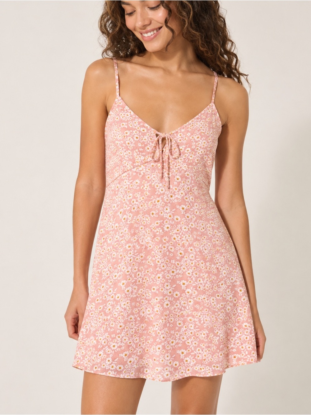 Hollister Floral Mini Dress Size M Pink White